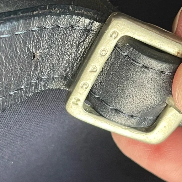 Coach navy with Leather trim mini Backpack - Picture 10 of 11